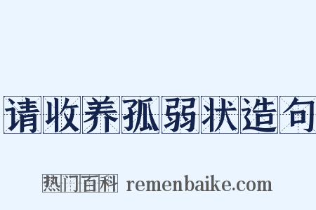 请收养孤弱状造句是什么意思的图片